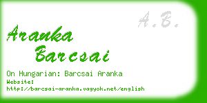 aranka barcsai business card